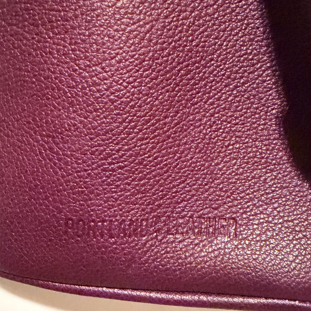 Portland Leather Good Butterfly Bucket Bag Dark Purple - Picture 3 of 8